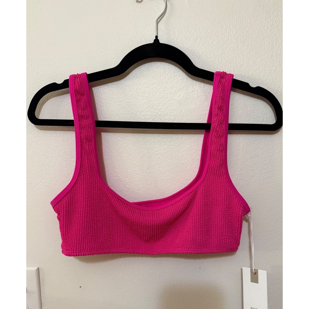 Good American Always Fits Scoop Bikini Top Hawaiian Pink Size L/XL NWT $59 MSRP